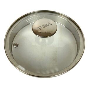 T-Fal Tempered Glass Pot Lid Vented Strainer Stainless Steel Handle 7" Diameter